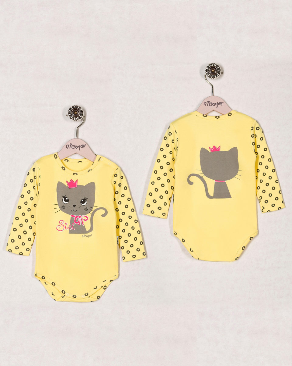 Langarm Wickelbody aus Baumwolle